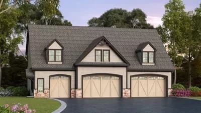 Residential 5-Car Detached Garage Plan