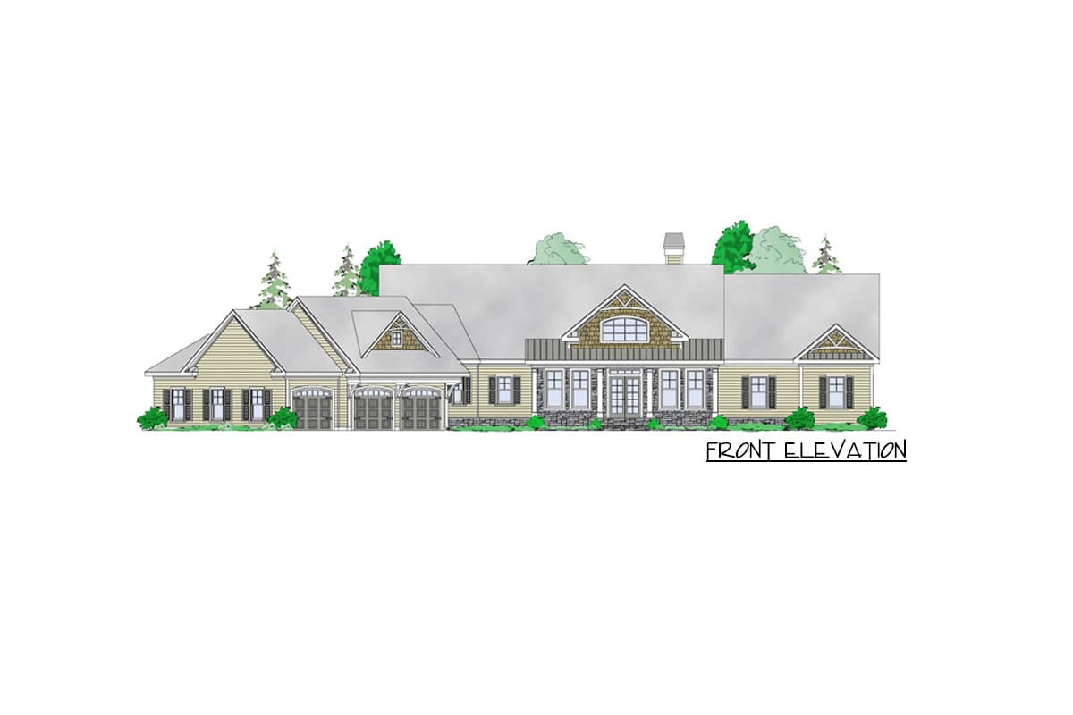 Plan 29876RL: Ranch Home Plan for the Mountain or Lake-view Lot - 2618 Sq Ft - Image #10 - Coastal, Country, Craftsman, Mountain, Rustic, Vacation
