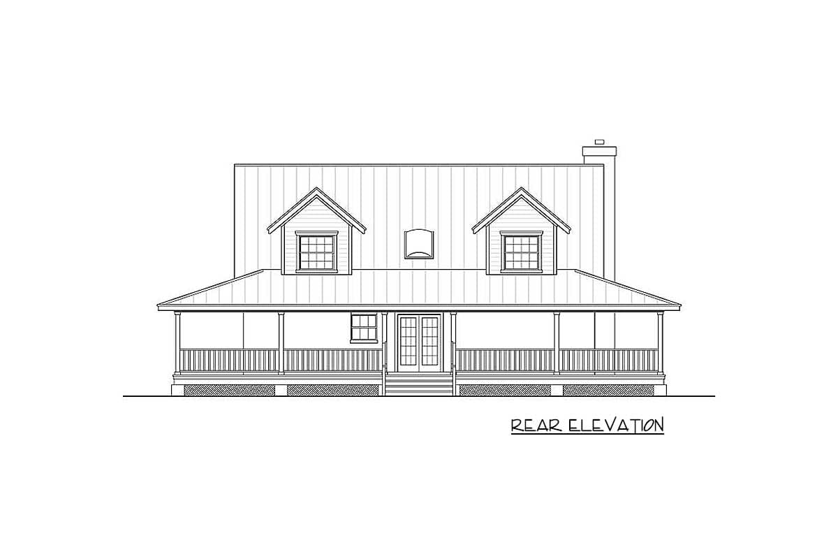 Plan 3000D: Hill Country Farmhouse Under 1900 Square Feet with 8-Foot-Deep Wraparound Porch - Image #15 - Cottage, Country, Farmhouse, Hill Country, Southern