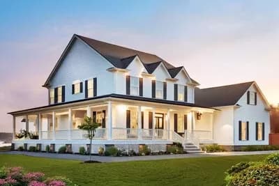 4-Bedroom Traditional Farmhouse with Wrap-Around Porch - 2652 Sq Ft