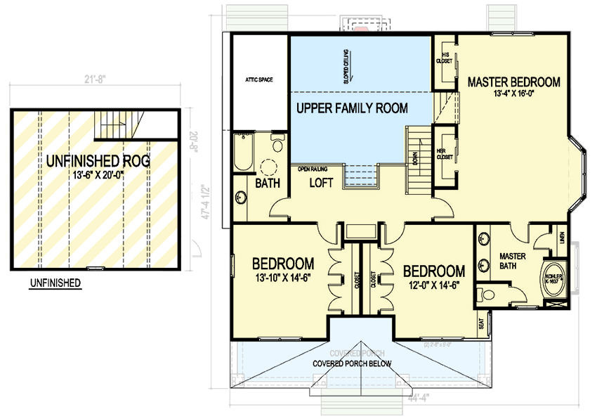 Plan 30045RT: Two-Story Traditional House Plan with Closed Concept Floor Plan - 2730 Sq Ft - Floor Plan - 2nd Floor - Country, Traditional