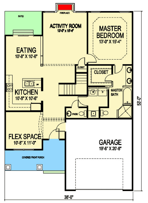 Plan 30063RT: 3-Bed Cottage House Plan with Flex Room - 1925 Sq Ft - Floor Plan - Main Level - Cottage, Country
