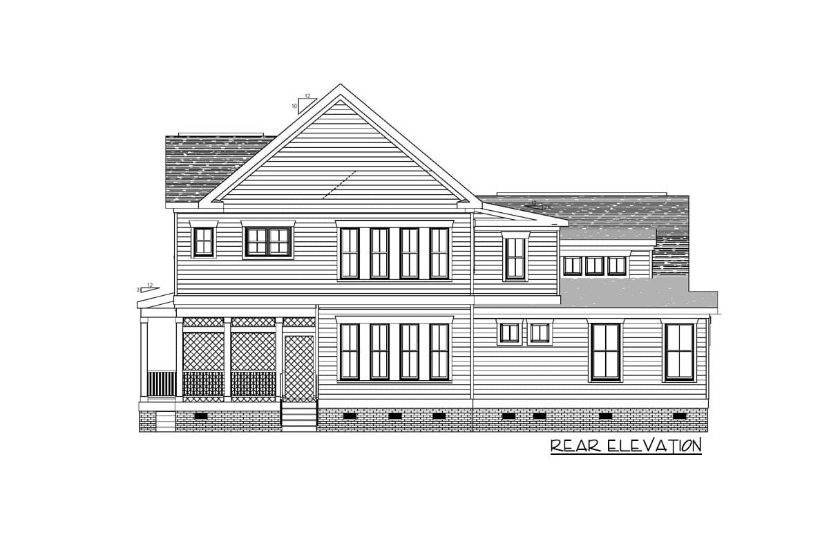 Plan 30082RT: 4-Bed New American Farmhouse with Flex Room - 3816 Sq Ft - Image #5 - Farmhouse, New American