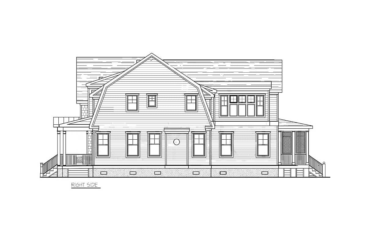 Plan 30083RT: 3-Bed Traditional Coastal House Plan with Home Office - 3420 Sq Ft - Image #50 - Coastal, Shingle, Traditional