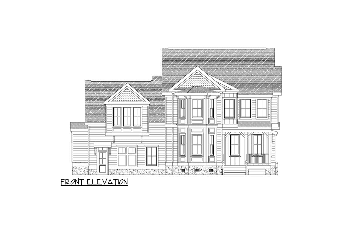 Plan 30084RT: 4-Bed Victorian Style House Plan with Bedroom Suite Behind 2-Car Garage - 2935 Sq Ft - Image #5 - Country, Traditional, Victorian