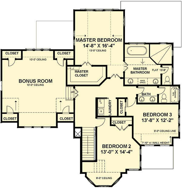 Plan 30085RT: 3-Bed Traditional Victorian House Plan with Bonus-Flex Room - 2607 Sq Ft - Floor Plan - 2nd Floor - Traditional, Victorian