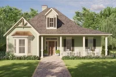 Charming 1740 Sq Ft Cottage House Plan with Mudroom and Study