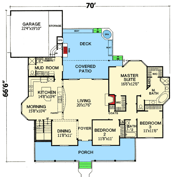 Plan 3073D: Outdoor Living And Entertaining Spaces - Floor Plan - Main Level