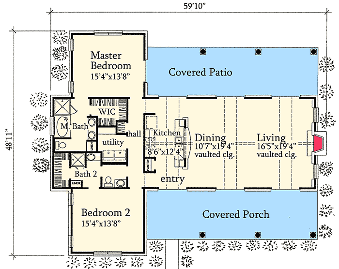Plan 31054D: Hill Country Simplicity - Floor Plan - Main Level - Country, Hill Country, Vacation