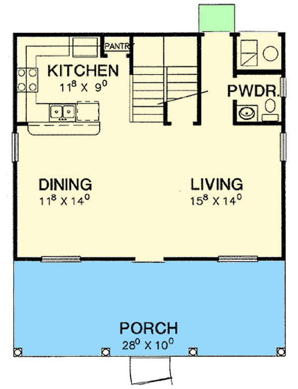 Plan 31059D: Attractive Cozy Cottage - Floor Plan - Main Level - Cottage, Country