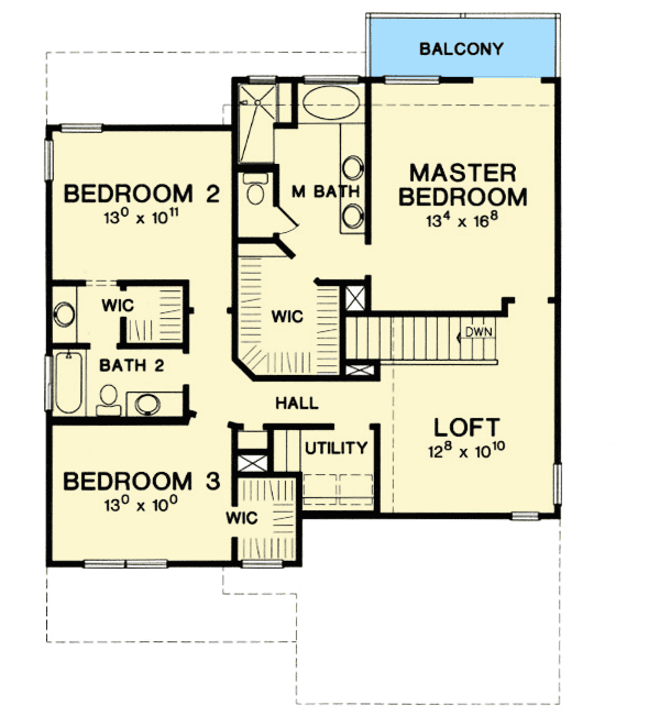 Plan 31140D: Angular 3 Bed Modern Home Plan - Floor Plan - 2nd Floor - Contemporary, Mid Century Modern, Modern