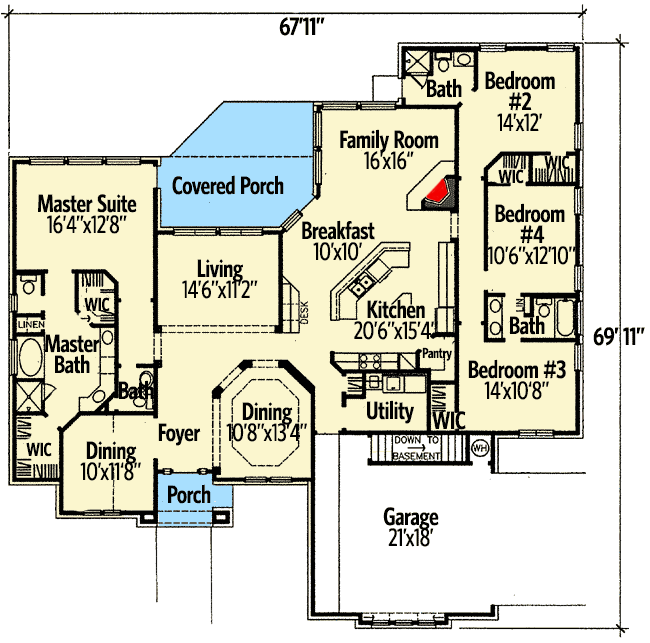 Plan 31150D: Elegant House Plan in Multiple Versions - Floor Plan - Main Level - European