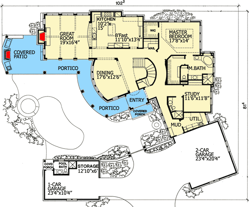 Plan 31166D: Spectacular Texas Style Home Plan - Floor Plan - Main Level - European, Hill Country
