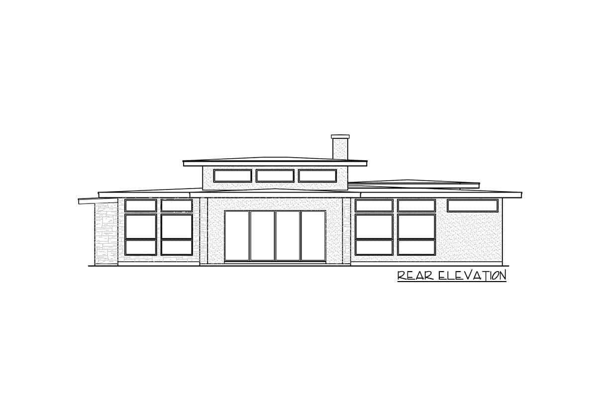 Plan 31186D: 3 Bed Mid-Century Modern House Plan - 2287 Sq Ft - Image #4 - Contemporary, Mid Century Modern, Modern