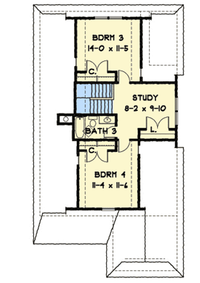 Plan 31502GF: Coastal Cottage with Rental Apartment - Floor Plan - 2nd Floor - Coastal, Shingle, Vacation