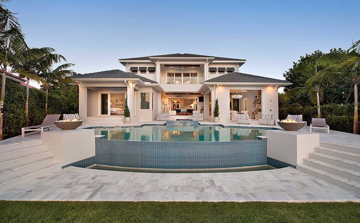 Plan 31822DN: Luxury House Plan with Four Second Floor Balconies - 6001 Sq Ft - Image #4 - Contemporary, Florida-Style, Southern