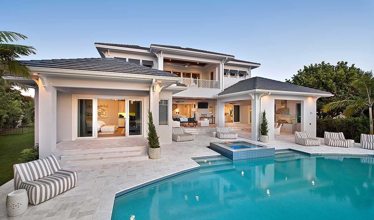 Plan 31822DN: Luxury House Plan with Four Second Floor Balconies - 6001 Sq Ft - Image #5 - Contemporary, Florida-Style, Southern