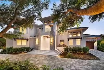 Luxury House Plan with Four Second Floor Balconies - 6001 Sq Ft