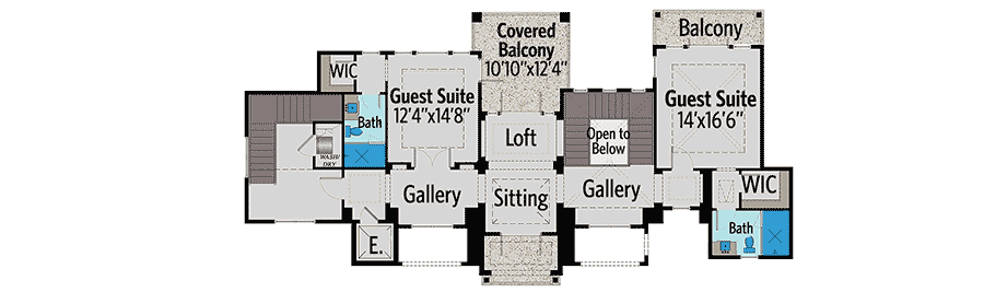 Plan 31830DN: Florida House Plan with Third Floor Tower - Floor Plan - 2nd Floor - Florida-Style, Mediterranean