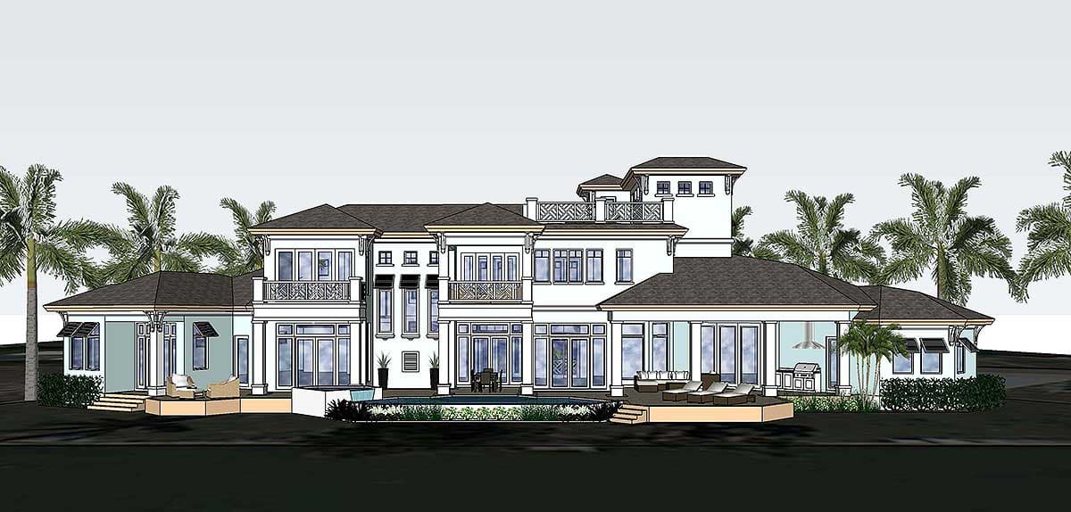 Plan 31830DN: Florida House Plan with Third Floor Tower - Image #12 - Florida-Style, Mediterranean