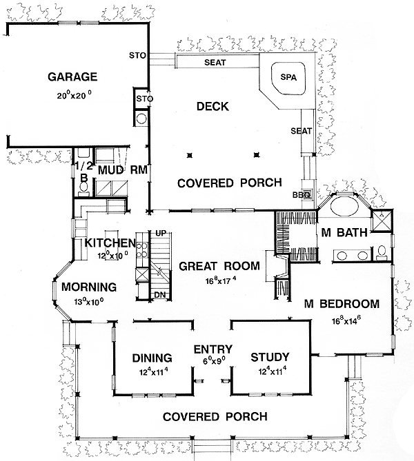 Plan 3190D: Country Appeal - Floor Plan - Main Level - Cottage, Country, Farmhouse, Hill Country