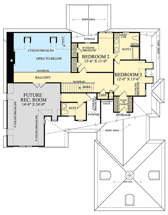 Plan 32408WP: Old World Charm - Floor Plan - 2nd Floor - European, Tudor