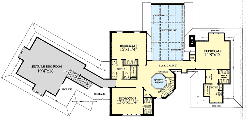 Plan 32409WP: Pure Elegance - Floor Plan - 2nd Floor - European, French Country