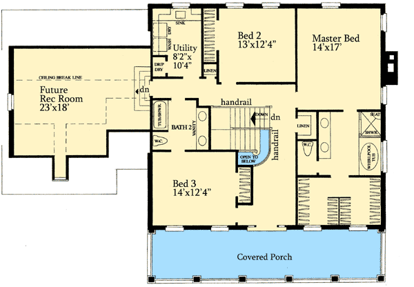 Plan 32428WP: Southern Beauty - Floor Plan - 2nd Floor - New Orleans, Southern, Southern Traditional