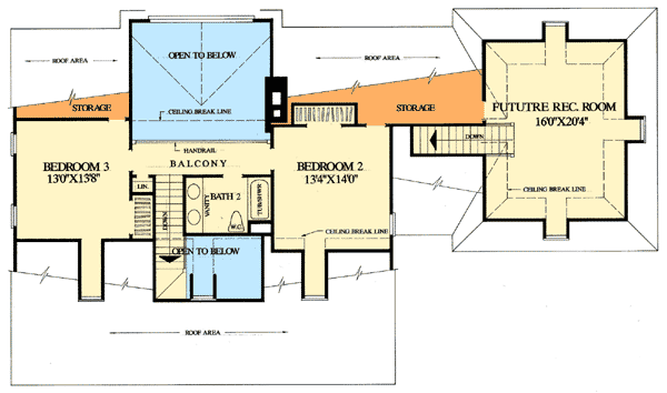 Plan 32438WP: Two-Story Great Room - Floor Plan - 2nd Floor - Country, Traditional