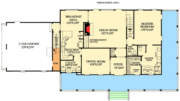 Plan 32440WP: Southern Style Wrap-Around Porch - Floor Plan - Main Level - Cottage, Country, Southern