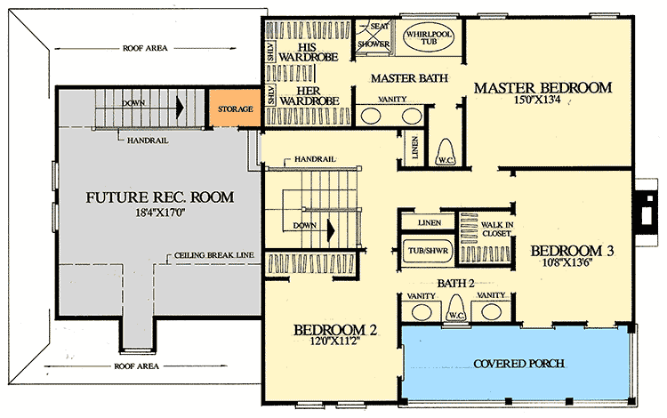 Plan 32442WP: Stylish Southern Home Plan - Floor Plan - 2nd Floor - New Orleans, Southern, Southern Traditional, Traditional