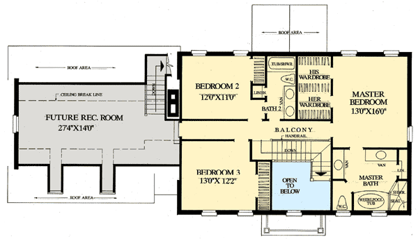 Plan 32444WP: Southern Colonial Home Plan - Floor Plan - 2nd Floor - Colonial, Southern
