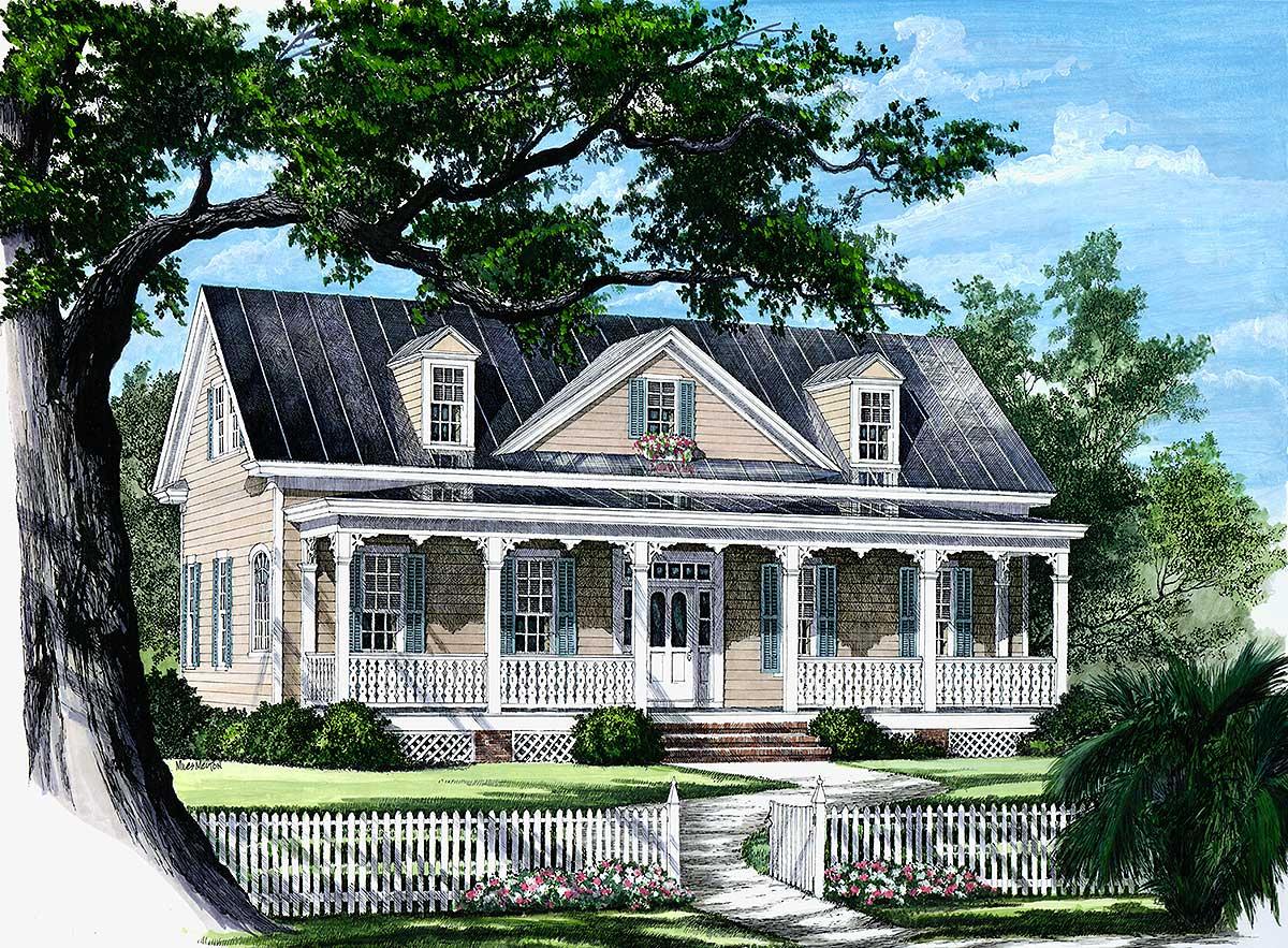 Plan 32445WP: Cozy Country Home Plan - Image #7 - Country, Southern