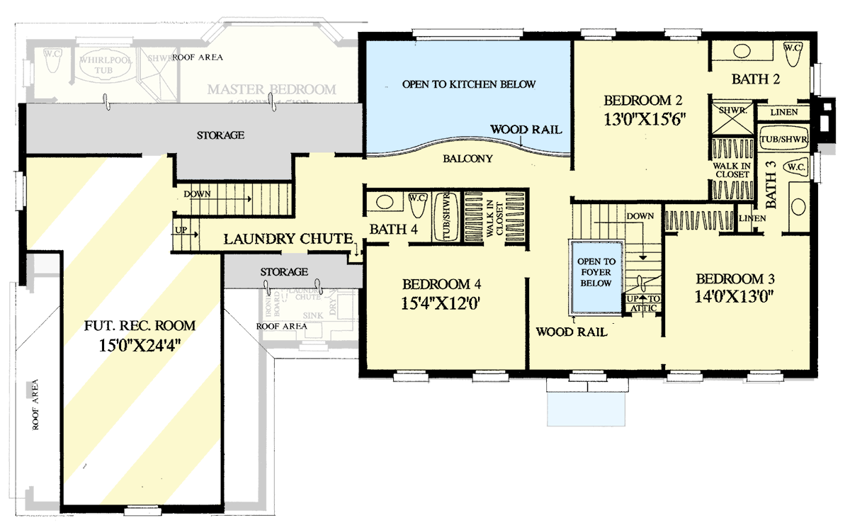 Plan 32452WP: Deluxe Colonial Home Plan - Floor Plan - 2nd Floor - Colonial, Georgian, Traditional