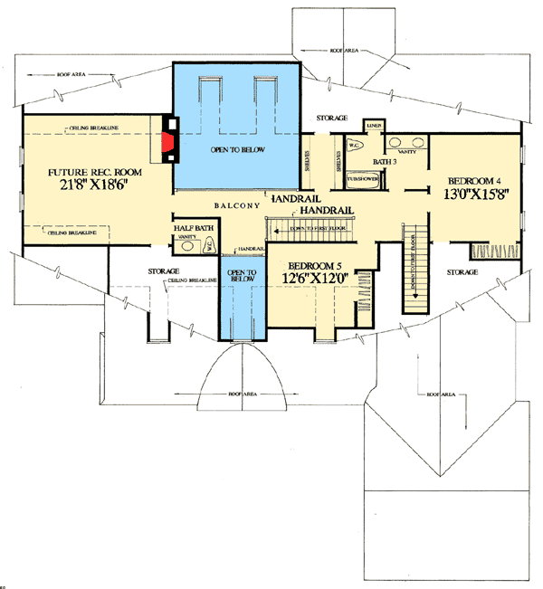 Plan 32453WP: Spacious Cape Cod Home Plan - Floor Plan - 2nd Floor - Cape Cod, Country, Traditional