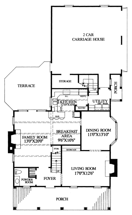 Plan 32460WP: Southern Home Plan with Stacked Porches - Floor Plan - Main Level - New Orleans, Southern, Southern Traditional