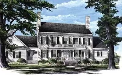 Colonial Home Plan with 2 Master Suites