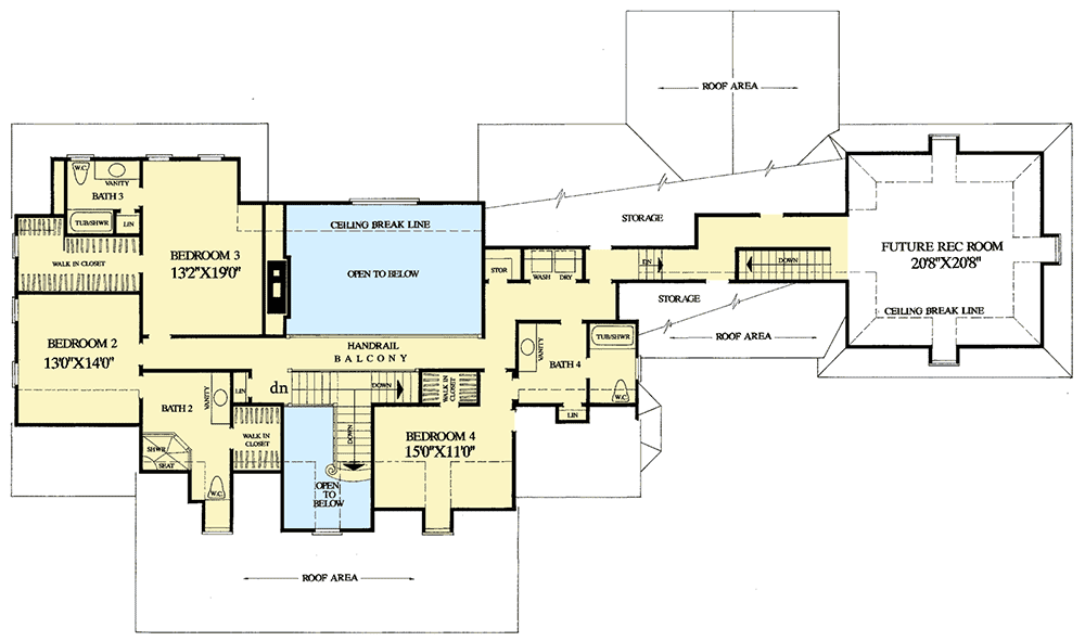 Plan 32467WP: Country Home Plan with Sunroom - Floor Plan - 2nd Floor - Country, Southern, Traditional