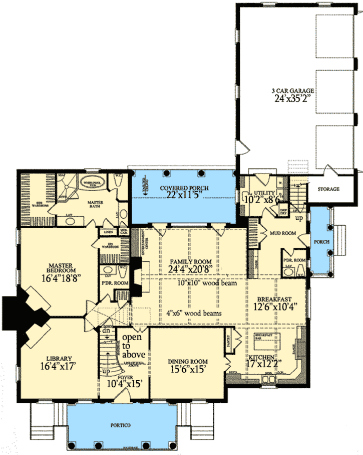 Plan 32471WP: Majestic 5 Bedroom Southern House Plan - Floor Plan - Main Level - Georgian, Southern, Southern Traditional