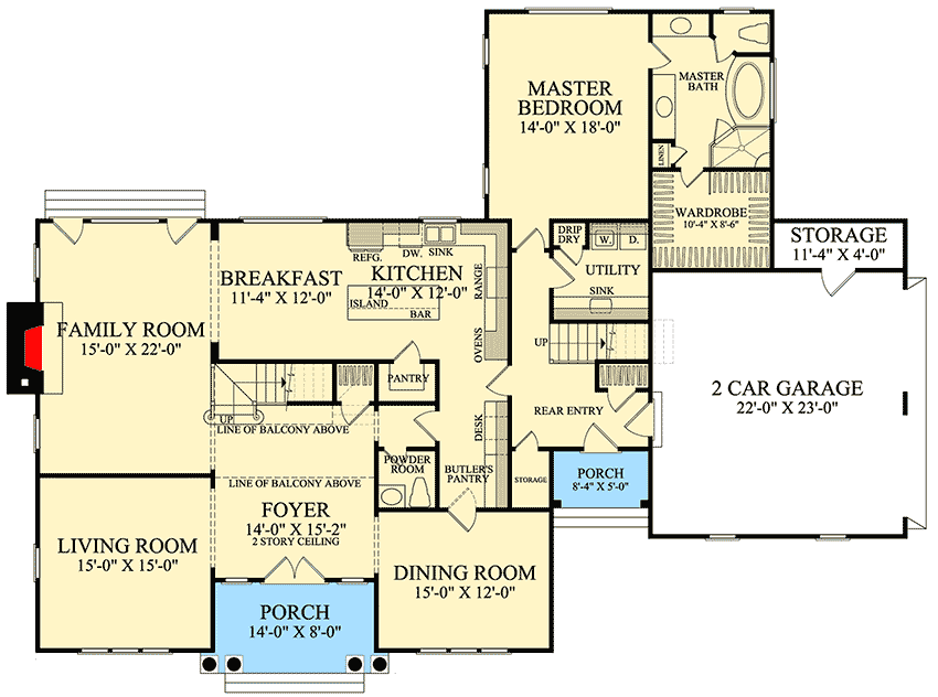 Plan 32476WP: Two-Story Foyer - Floor Plan - Main Level - Traditional
