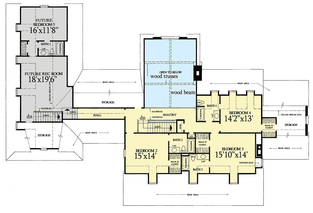Plan 32477WP: Southern Beauty in Two Sizes - Floor Plan - 2nd Floor - Country, Southern, Traditional
