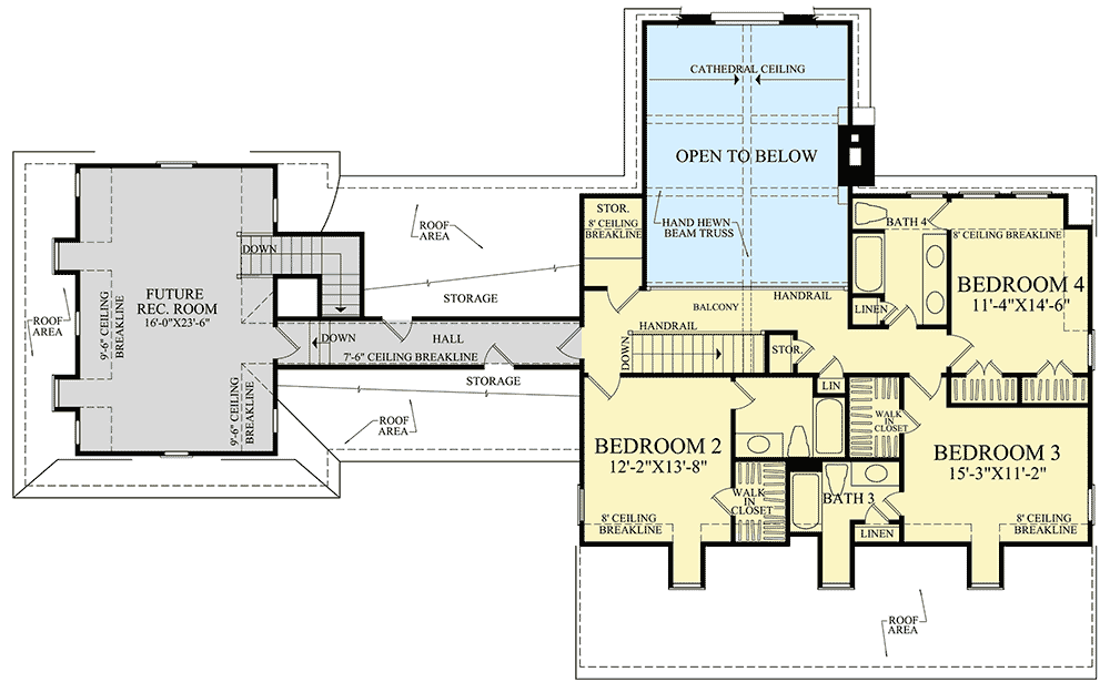Plan 32478WP: Southern Beauty in Two Sizes - Floor Plan - 2nd Floor - Country, Southern, Traditional