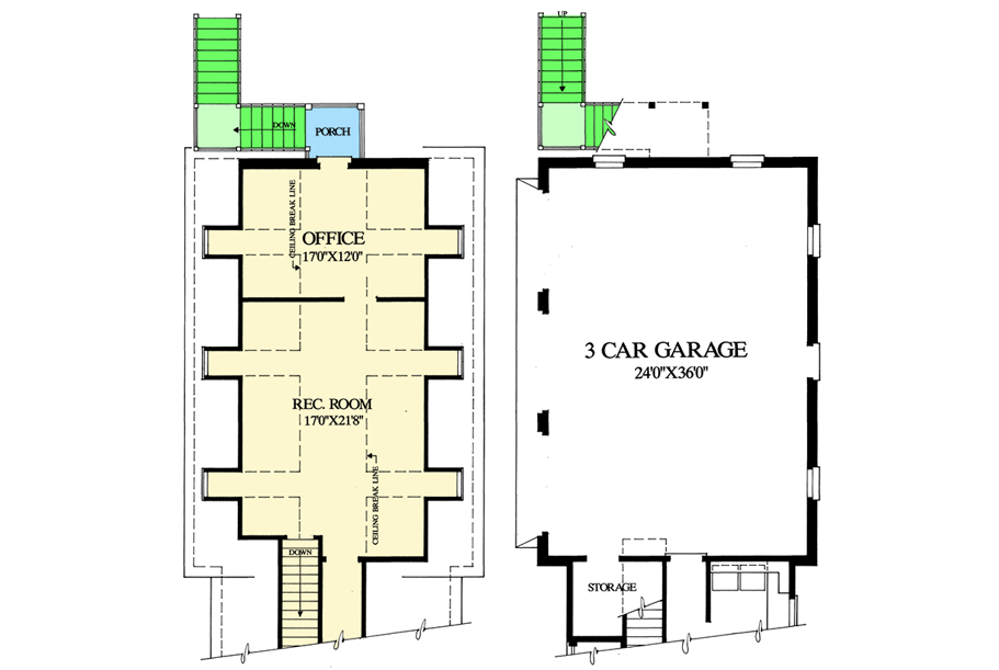 Plan 32480WP: Southern Belle - Floor Plan - Detached Garage - New Orleans, Southern, Southern Traditional, Traditional