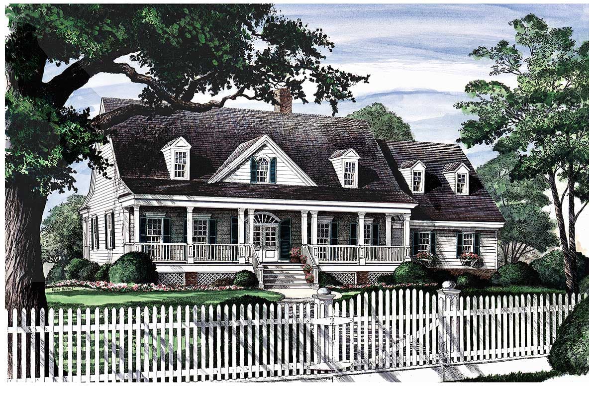 Plan 32489WP: Three Bedroom House Plan With Porches In Front and Back - Image #21 - Country, Southern