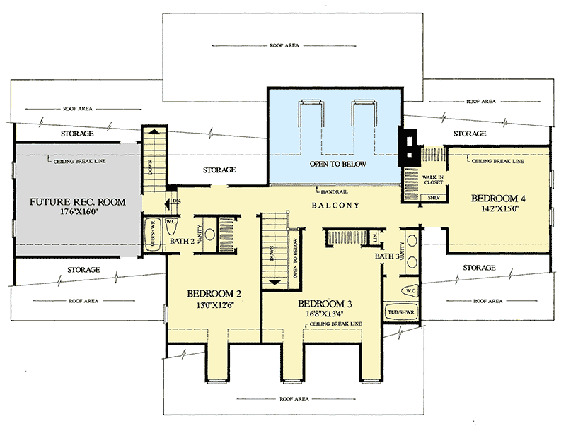Plan 32491WP: Graceful Appearances - Floor Plan - 2nd Floor - Country, Southern, Traditional
