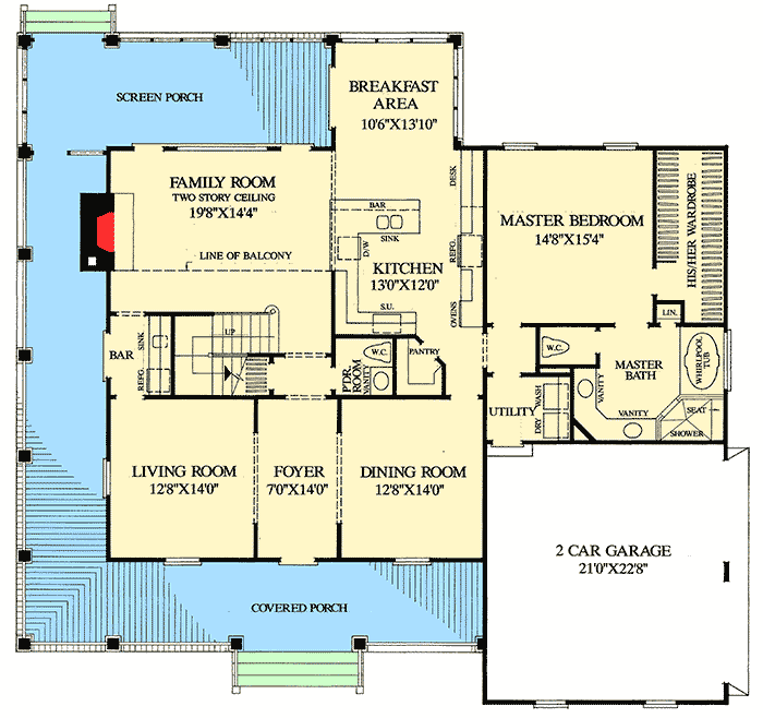 Plan 32499WP: Farmhouse Country Classic - Floor Plan - Main Level - Country, Farmhouse, Traditional