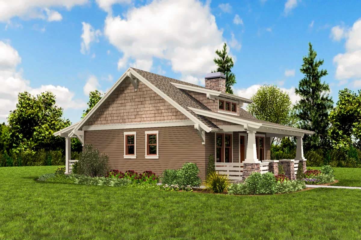 Plan 69623AM: Bungalow House Plan with Guest Bed - 960 Sq Ft - Image #4 - Bungalow, Cottage, Craftsman, Northwest