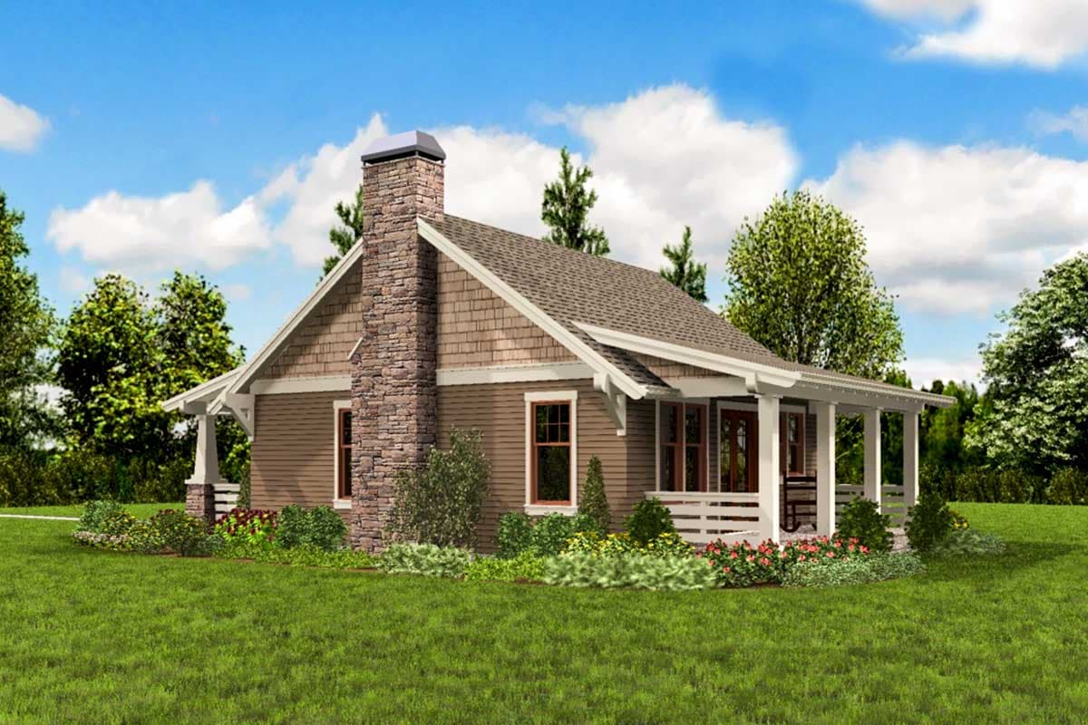 Plan 69623AM: Bungalow House Plan with Guest Bed - 960 Sq Ft - Image #10 - Bungalow, Cottage, Craftsman, Northwest