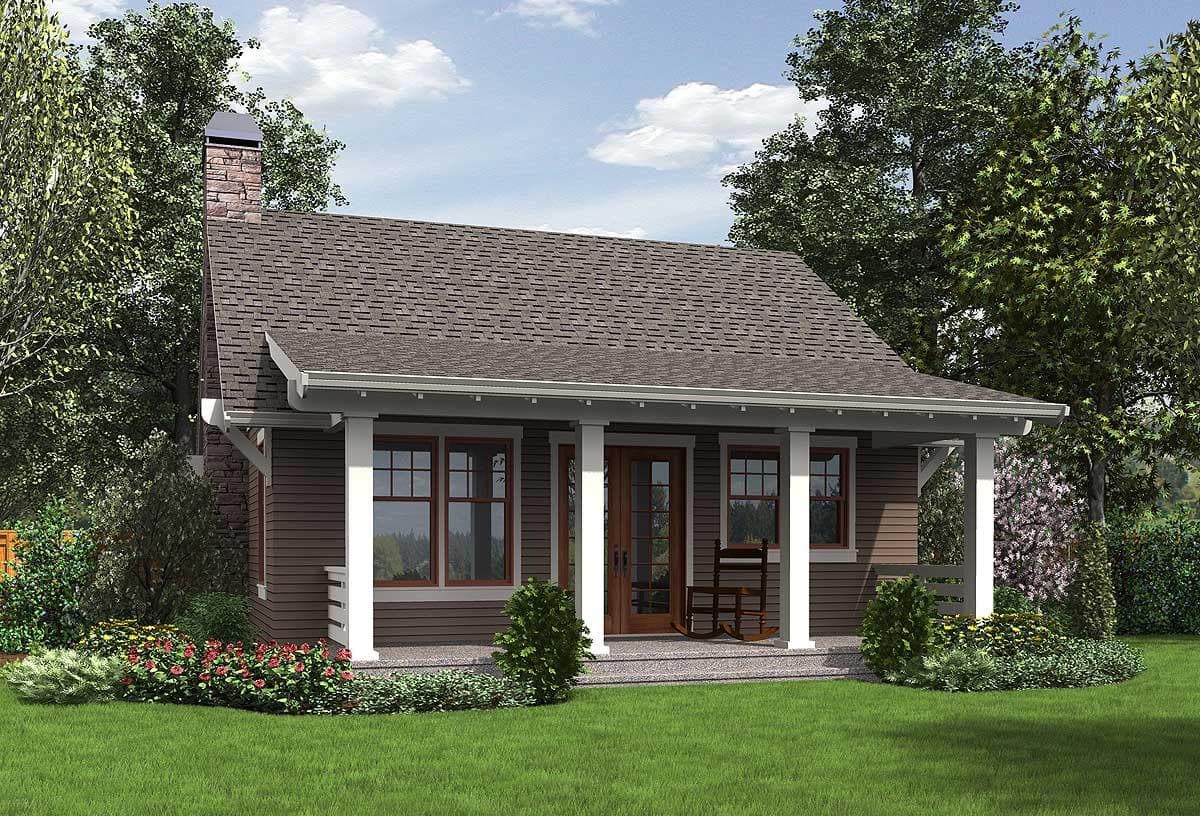 Plan 69623AM: Bungalow House Plan with Guest Bed - 960 Sq Ft - Image #8 - Bungalow, Cottage, Craftsman, Northwest