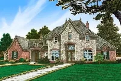 Exclusive European House Plan with Two Rec Rooms